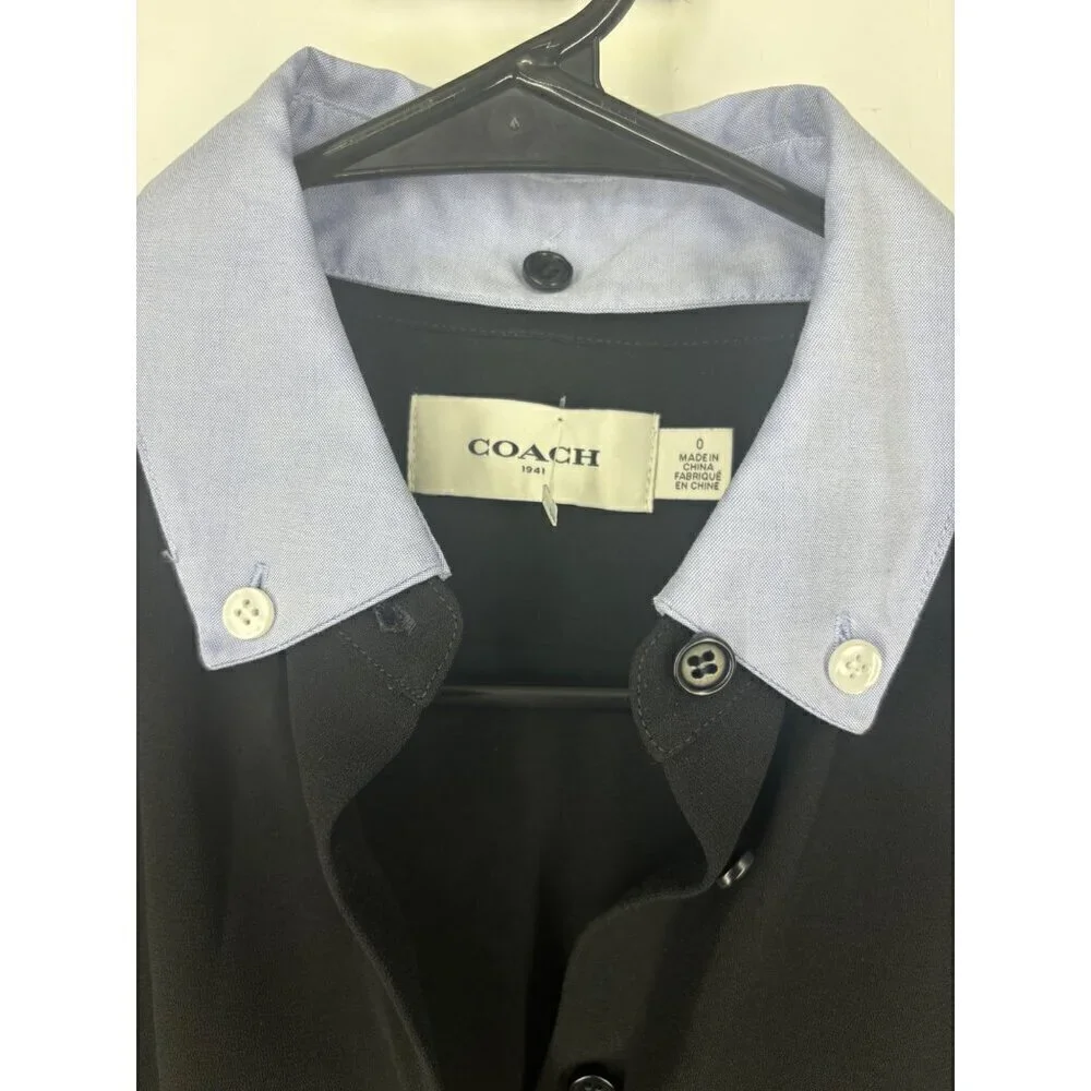 Coach Black Button Up Flare Shirt Dress‎ 0